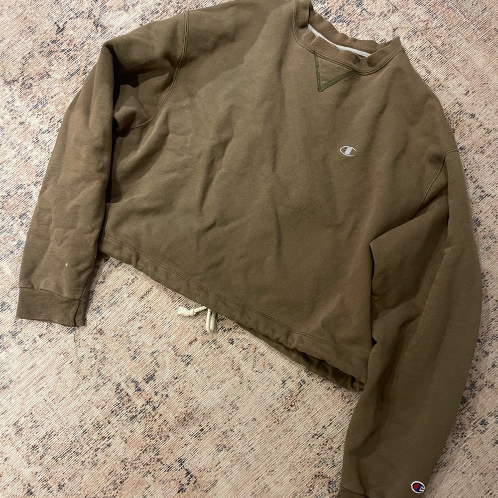 Reworked Champion Cropped Draw String Crewneck